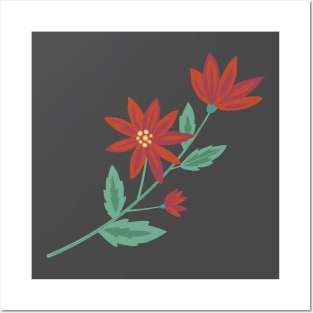 Folk Art Poinsettia Posters and Art